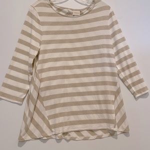 Chicos striped gold top